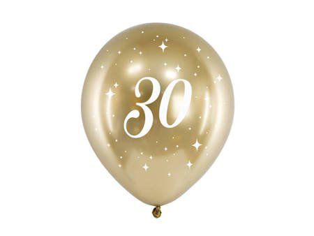 Balon na 30 urodziny glossy złoty 30tka
