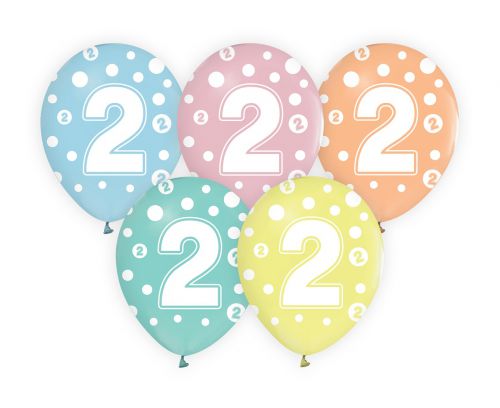 Balon urodzinowy z cyfrą 2 - 2 urodziny