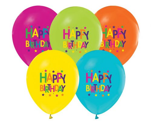 Balon kolorowy mix happy birthday URODZINY