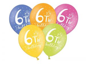 Balony urodzinowe z cyfrą 6