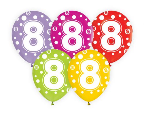 Balon urodzinowy z cyfrą 8 - 8 urodziny