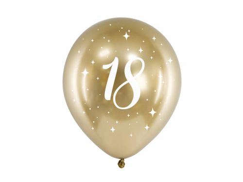 Balon na 18 urodziny glossy złoty 18tka