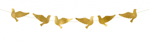 Girlanda złote gołąbki - 86cm  komunia chrzest ślub