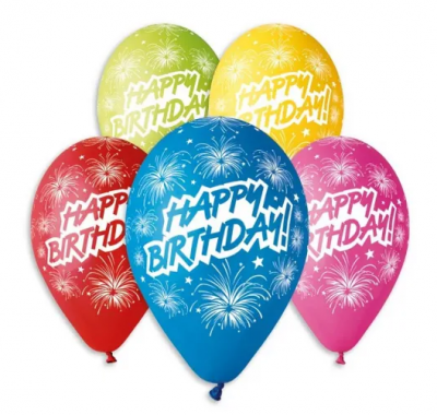 Balony kolorowe mix Happy birthday