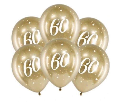 Balon na 60 urodziny glossy złoty