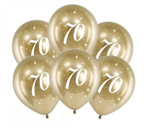 Balon na 70 urodziny glossy złoty