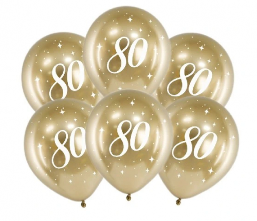 Balon na 80 urodziny glossy złoty 80tka