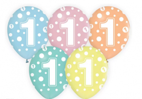 Balony urodzinowe z cyfrą 1 Roczek 1 urodziny