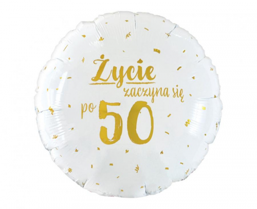 Balon ŻYCIE ZACZYNA SIĘ PO 50... 50 urodziny