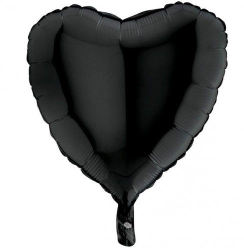 Balon SERCE czarne 45 cm.