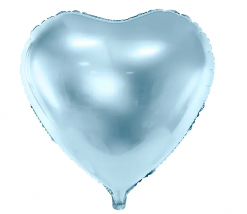 Balon SERCE błękitne 45 cm.