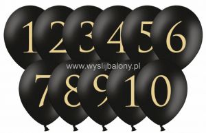 Balon urodzinowy CZARNY z cyfrą