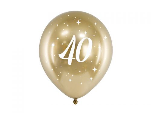 Balon na 40 urodziny glossy złoty 40tka