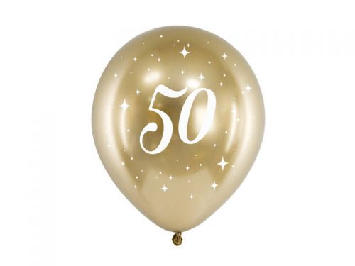 Balon na 50 urodziny glossy złoty 50tka