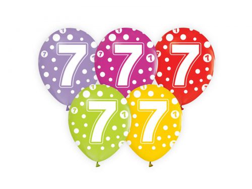 Balon urodzinowy z cyfrą 7 - 7 urodziny