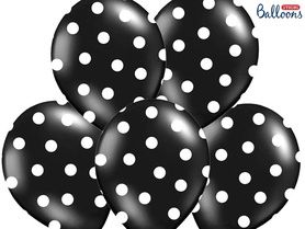 Balony czarne w białe kropki