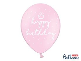 Balon różowy, happy birthday dla dziewczynki i kobiety URODZINY